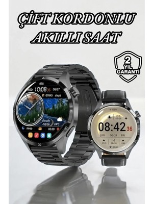 Calperia Çift Kordonlu Yüksek Çözünürlüklü Akıllı Saat Uyku Izleyici & Spor Modları