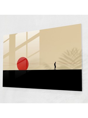 Popcasso Minimalist Sirk Cam Tablo - Sirk Illüstrasyon ile Ev Dekoru