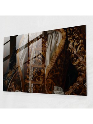 Popcasso Barok Tarz Cam Tablo - Modern Sanat Temalı Dekoratif Cam Tablo