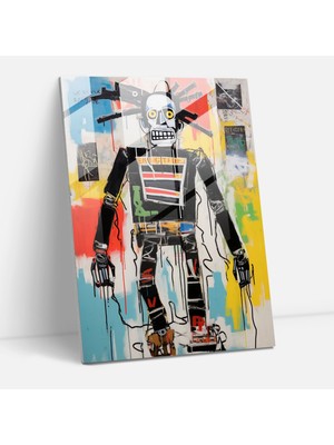 Popcasso Basquiat Temalı Cam Duvar Tablosu - Özgürlüğün Sembolü - Dekoratif Parça