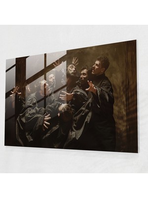 Popcasso Temperli Cam Tablo Dramatik Sanat Caravaggio Tarzı Güçlü Ifade