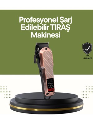 Calperia Şarjlı Saç Kesme Makinesi – 4 Kademeli Ayar, LCD Ekran ve Hızlı Şarj Desteği