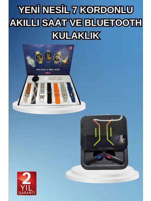 Calperia 2025 Model Kablosuz Kulaklık ve Yeni Nesil Akıllı Saat Metal Kayış Plastik Kayış