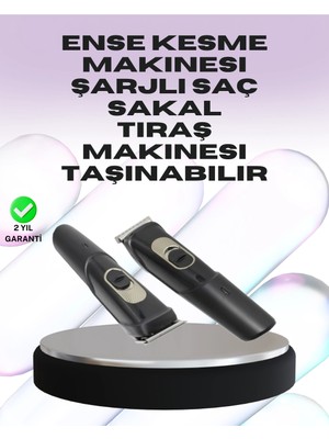 Calperia Sessiz Motorlu, Kablosuz Kullanımlı Şarjlı Saç ve Sakal Kesme Makinesi – Taraklı Set