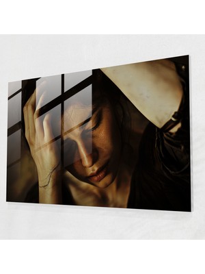 Popcasso Modern Sanat Temperli Cam Tablo - Dramatik An ve Duygusal Ifadeler ile Aydınlatılan Caravaggio Tarzı