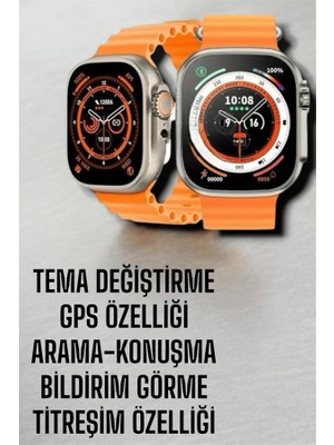Calperia Suya ve Toza Dayanıklı 45 mm Akıllı Saat Bildirim ve Cevapsız Çağrı Görüntüleme