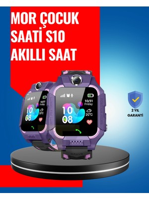 Calperia S10 Mor Akıllı Çocuk Saati Geçmiş Konum ve Acil Durum Uyarılı