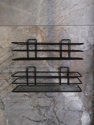 Calperia Yapışkanlı Tek Katlı Düz Şampuanlık, Delmeyi Gerektirmeyen Tasarım