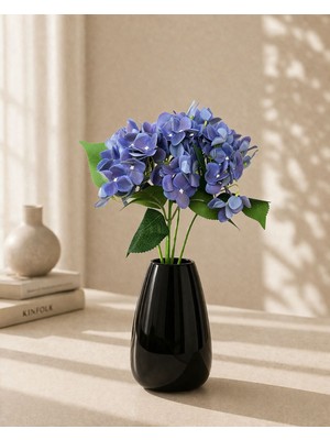 Yapay Ortanca Çiçek Demeti 5 Dallı Islak Görünümlü Hydrangea Buket Yapay Çiçek Vazo Dekor