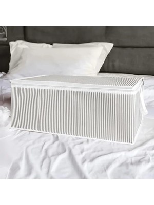Calperia Büyük Boy Kumaş Organizer, 3 Adet, 65X45X22 cm Gri Hurç