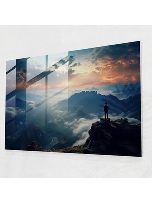 Popcasso Samanyolu Cam Tablo - Dünya Galaksi Manzarası Modern Sanat