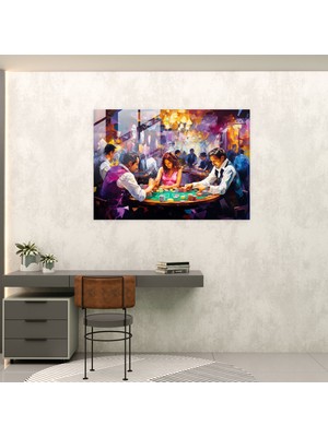 Popcasso Modern Sanat Cam Duvar Tablosu - Gamble Temalı Temperli Cam Tablo