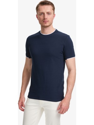 Pierre Cardin Erkek Lacivert Slim Fit Tişört 50327865-VR033