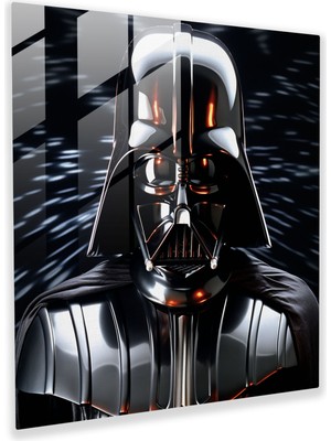 Popcasso Gerçekçi Tehdit Darth Vader Temperli Cam Tablo - Duvar Süsleme