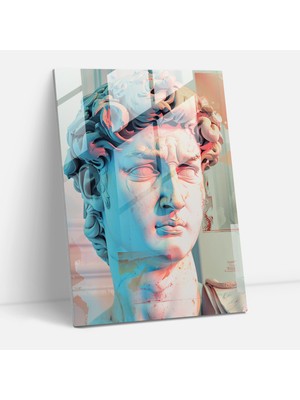 Popcasso Neoklasik Cam Duvar Tablosu - Klasizm ve Popartı Birleştiren Modern Sanat Görselliği