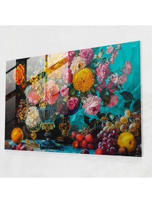 Popcasso Barok Tarzı Resimli Cam Tablo - Barok Temalı Dekoratif Cam Tablo