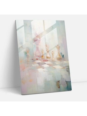 Popcasso Satranç Temalı Temperli Cam Tablo - Modern Sanat ile Zeka ve Strateji