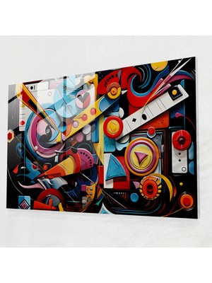 Popcasso Fusion Cam Tablo Kumar Modern Sanat Duvar Dekorasyonu