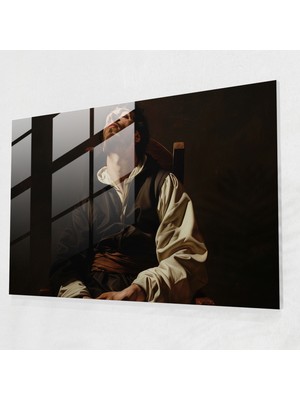 Popcasso Caravaggio Tarzı Temperli Cam Tablo - Duvar Tablosu