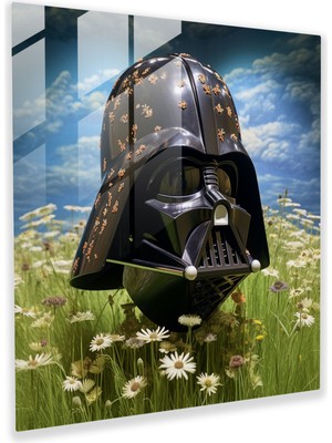 Popcasso Gerçekçi Cam Tablo - Darth Vader Modern Sanat Heykeli