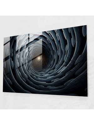 Popcasso Yerçekimi Kıvrımları Cam Tablo - Dünya Temalı Modern Sanat Cam Duvar Tablosu