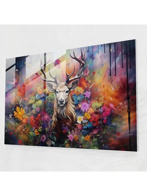 Popcasso Canlı Doğa Manzaralı Temperli Cam Tablo – Graffiti Tarzı Modern Duvar Dekoru