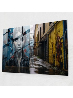 Popcasso Grafiti Sokak Sanatı Temperli Cam Tablo - Güçlü Mesajlar ile Düşündüren Duvar Dekorasyonu