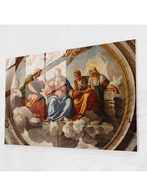 Popcasso Klasik Duvar Dekorasyonu Rönesans Teması Cam Duvar Tablosu Modern Sanat Detayı