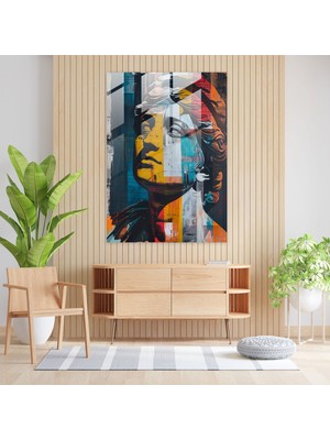 Popcasso Klasikleşme ve Pop Art Temalı Cam Tablo Modern Sanat Için Eşsiz Bir Duvar Dekorasyonu