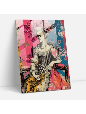 Popcasso Rococo Stili Cam Tablo Sanatı - Klasizm ve Pop Art Tarzını Bir Araya Getiren Modern Duvar Dekoru