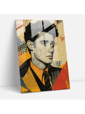 Popcasso Modern Beyefendi Cam Tablo Klasizm ve Popart Teması ile Şık Sanat Eseri