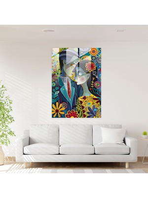 Popcasso Klasikçilik Temalı Pop Art Cam Tablo - Romantik Resim ile Modern Sanat Ifadesi