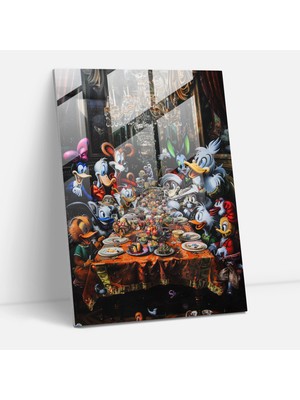 Popcasso Klasik ve Pop Art Temalı Cam Tablo - Klasizm ile Pop Art Birleşimi Duvar Dekorasyonu