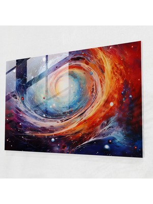 Popcasso Kozmik Cam Tablo Dünya Sanatı - Dönüşen Galaksiler Görseli