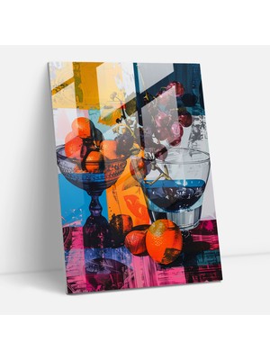 Popcasso Pop Art Still Life Temperli Cam Tablo - Klasik Detaylar ve Canlı Renklerle Modern Sıklıkla Duvarlarda