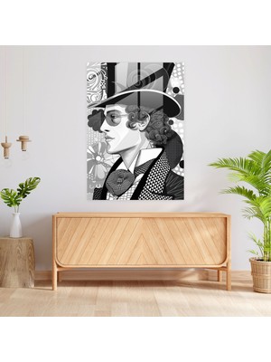 Popcasso Victorian Beyefendi Temperli Cam Tablo - Klasik ve Pop Art Tarzını Birleştiren Modern Sanat Eseri