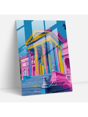 Popcasso Klasik Pop Sanat Cam Tablo - Klasik ve Pop Art Temalı Dekoratif Cam Duvar Tablosu