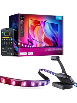 Calperia Govee T3 Pro Tv Arkası LED Şerit Ambiyans Aydınlatma, Tv Renk Senkronizasyonu 55-65 Inç Tv'ler ile Uyumludur
