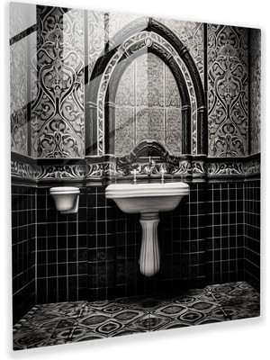 Popcasso Sanatsal Desenli Cam Duvar Tablosu - Banyo Için Temperli Cam Tablo