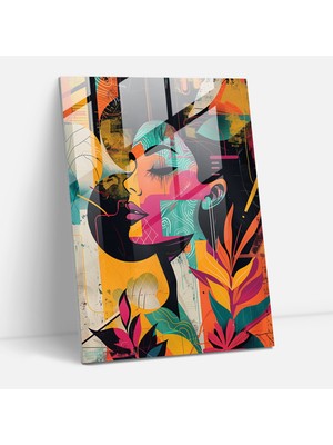 Popcasso Art Deco Graffiti Cam Tablo - Klasik Sanatı Popart ile Buluşturan Modern Duvar Dekorasyonu
