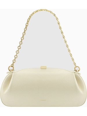 Yuzefi Oyster Pebble %100 Deri, Lüks Italyan Gold Detaylı Clutch ve Omuz Çantası