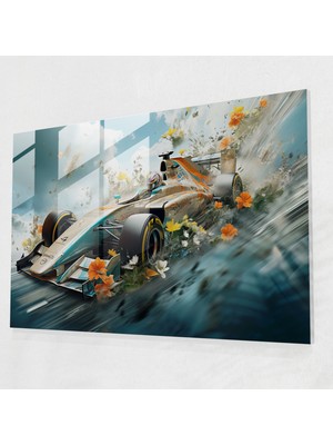 Popcasso Formula 1 Doğa ve Teknoloji Temperli Cam Tablo - Duvar Dekorasyonu