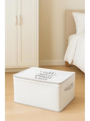 Calperia Ipli Baskılı Düzenleyici Hurç, 45X40X30 cm Yastık ve Kıyafet Için