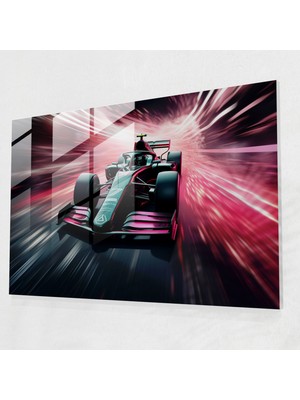 Popcasso Formula 1 Temalı Cam Tablo - Dijital Illüstrasyon Tasarımı