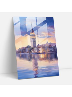 Popcasso Galata Kulesi Cam Duvar Tablosu - Boğaz Manzaralı Sanat Eseri