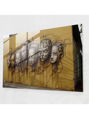Popcasso Graffiti Cam Tablo - Güçlü Toplumsal Mesaj - Sokak Sanatı Duvar Tablosu