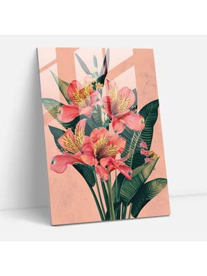 Popcasso Viktorya Dönemi Botanik Temalı Temperli Cam Tablo - Klasik ve Pop Art Tarzında Duvar Dekorasyonu