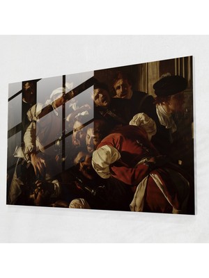 Popcasso Caravaggio Tarzı Cam Tablo Modern Sanat Duvar Dekorasyonu