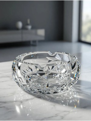 Decorland Lüks Cam Küllük Cam Kül Tablası Puro Kül Tablası