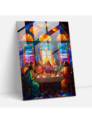 Popcasso Kilise Vitray Tablo Baskı - Kutsal Atmosfer Temperli Cam Tablo